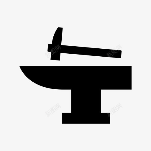 铁砧锤子重型图标svg_新图网 https://ixintu.com 工具 重型 金属 铁砧 锤子