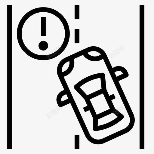 车道保持自动无人驾驶图标svg_新图网 https://ixintu.com 安全 无人驾驶 智能汽车 自动 自我 车道保持