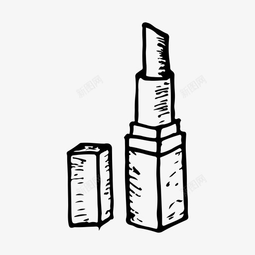 口红化妆品手绘图标svg_新图网 https://ixintu.com 化妆 化妆品 口红 手绘