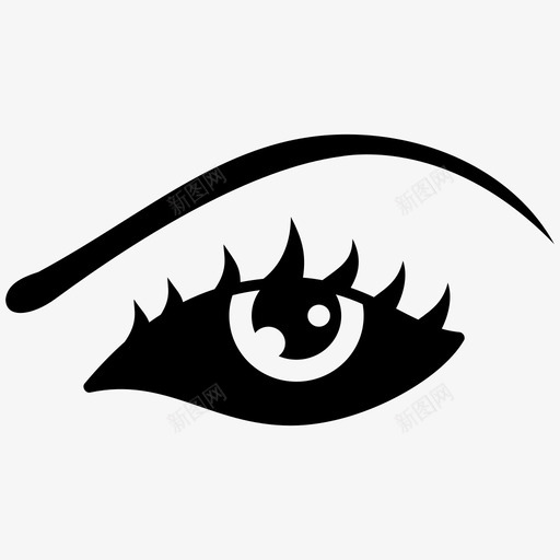 眼睛大眼睛睫毛图标svg_新图网 https://ixintu.com 大眼睛 眼睛 睫毛 视觉 闪光