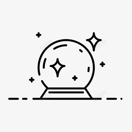 水晶球未来魔法图标svg_新图网 https://ixintu.com 中世纪魔法 巫师 未来 水晶球 视觉 魔法