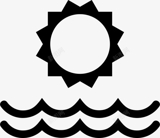 太阳海滩炎热的天气图标svg_新图网 https://ixintu.com 大海 太阳 海滩 炎热的天气