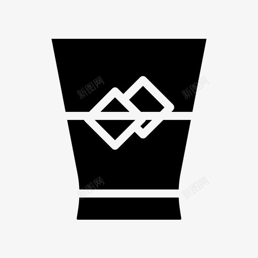 白兰地饮料玻璃杯图标svg_新图网 https://ixintu.com 冰块 啤酒 玻璃杯 白兰地 酒吧和餐厅 饮料