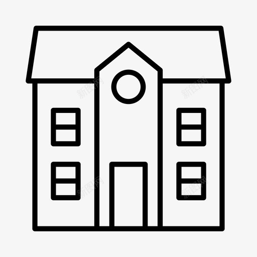 寄宿学校建筑物房屋图标svg_新图网 https://ixintu.com 住宅 城镇 寄宿学校 建筑物 房屋