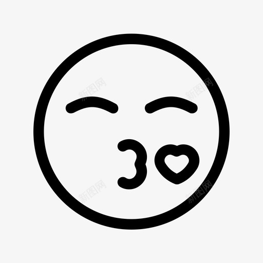 爱表情心图标svg_新图网 https://ixintu.com 吻 心 爱 表情 表情线