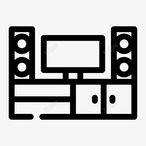 家庭影院家具音箱图标svg_新图网 https://ixintu.com 家具 家庭影院 技术差距媒体 电视 音箱