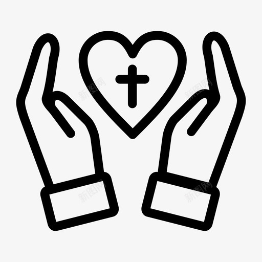 祈祷祝福上帝图标svg_新图网 https://ixintu.com 上帝 壁炉 春天和复活节 爱 祈祷 祝福