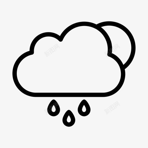 降雨气候摄氏度图标svg_新图网 https://ixintu.com 天气 摄氏度 月亮 气候 细雨 降雨