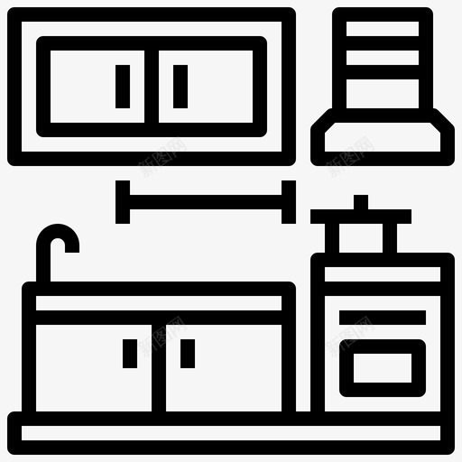厨房橱柜家具图标svg_新图网 https://ixintu.com 厨房 厨房工具 家具 橱柜 餐厅