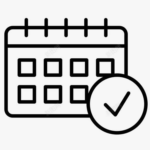 活动议程日历图标svg_新图网 https://ixintu.com 办公室精简 日历 日程表 时间 活动 议程