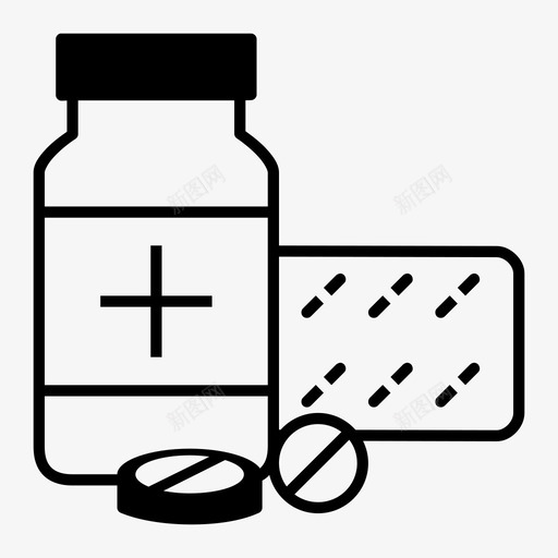 药品医院医疗用品图标svg_新图网 https://ixintu.com 医疗用品 医院 药丸 药品 药片