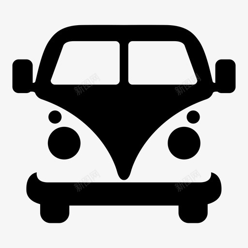 康比汽车怀旧图标svg_新图网 https://ixintu.com 复古 大众 康比 怀旧 汽车 面包车