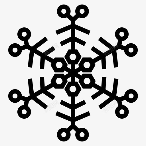 雪晶图案冬天图标svg_新图网 https://ixintu.com 冬天 图案 雪晶