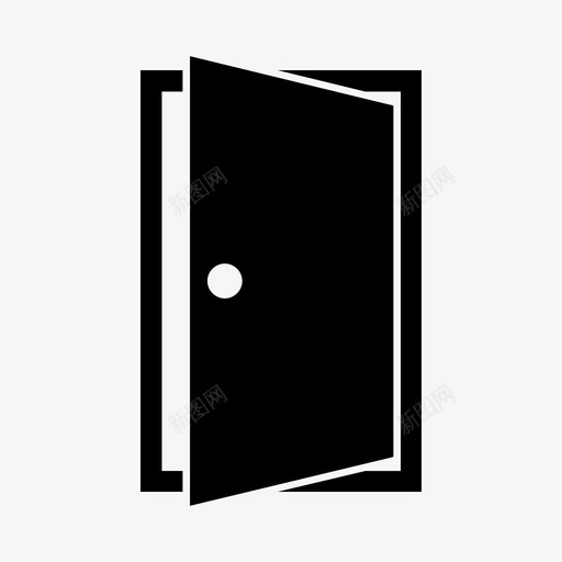 门开着图标svg_新图网 https://ixintu.com 开着 门
