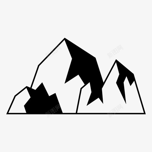 山大徒步图标svg_新图网 https://ixintu.com 大 小山 山 岩石 徒步