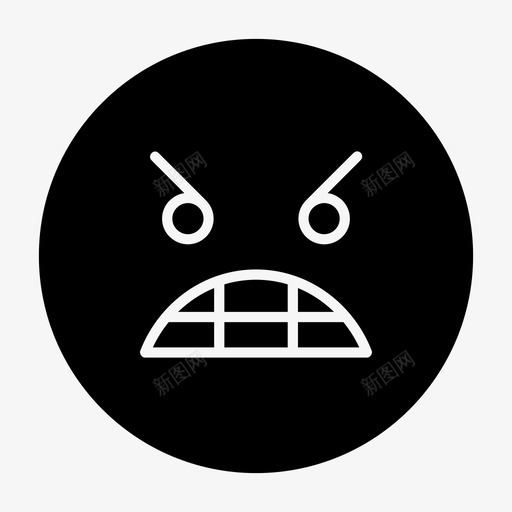 愤怒愤怒表情符号脸脸图标svg_新图网 https://ixintu.com 圆形 愤怒 愤怒表情符号脸 脸
