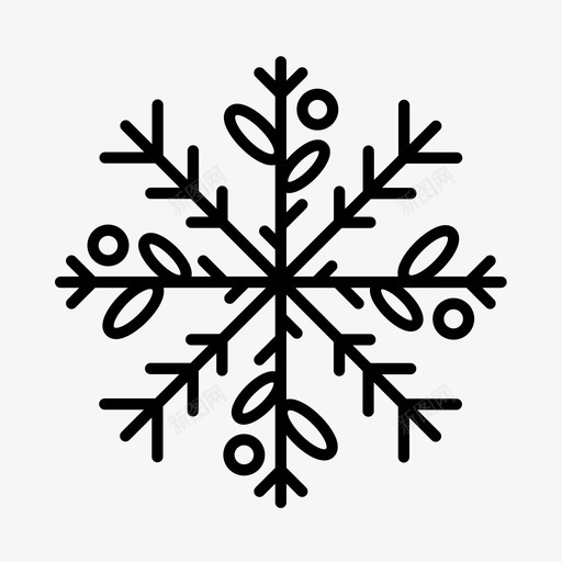 雪花圣诞节霜冻图标svg_新图网 https://ixintu.com 冬天 圣诞节 雪晶 雪花 霜冻