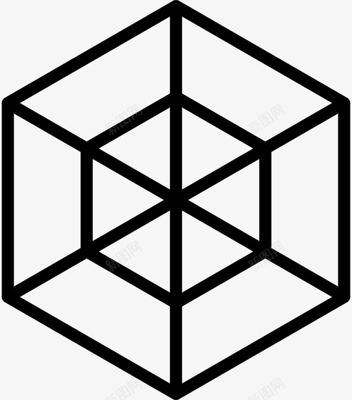 盒子装饰图案图标svg_新图网 https://ixintu.com 六面体 图案 盒子 薄几何形状 装饰