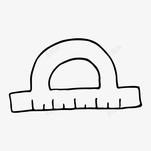 量角器手绘测量图标svg_新图网 https://ixintu.com 学校 手绘 测量 素描 返校 量角器