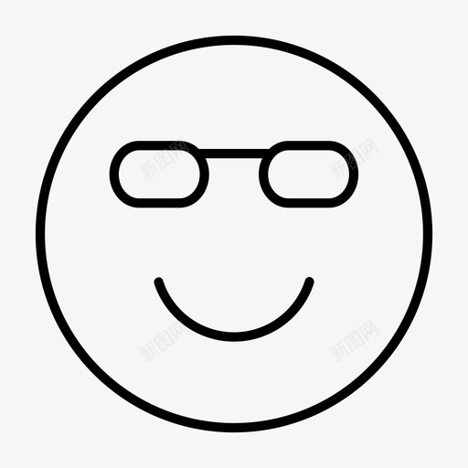 酷开心微笑图标svg_新图网 https://ixintu.com 太阳镜 开心 微笑 酷