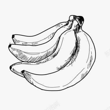 手绘香蕉美味水果图标图标