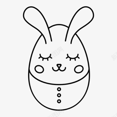 复活节彩蛋兔子性格图标图标