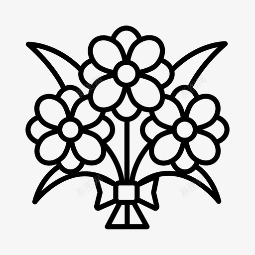 花束庆祝鲜花图标svg_新图网 https://ixintu.com 庆祝 母亲节 礼物 花束 鲜花