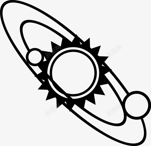 太阳行星公转图标svg_新图网 https://ixintu.com 公转 太空 太阳 自转 行星