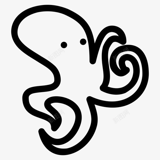 章鱼动物水生图标svg_新图网 https://ixintu.com 动物 水生 海洋世界 海鲜 章鱼