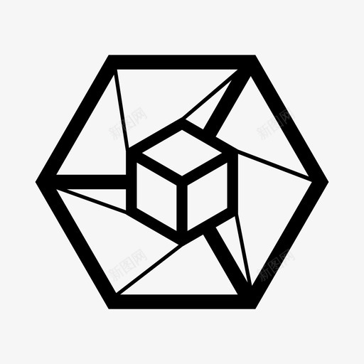镶嵌抽象立方体图标svg_新图网 https://ixintu.com 体积 几何 尺寸 抽象 立方体 镶嵌
