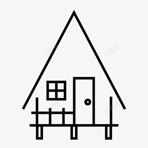 平房住宿小屋图标svg_新图网 https://ixintu.com 住宿 小屋 平房