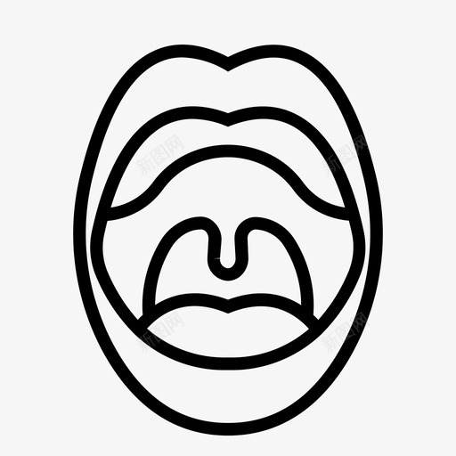 口腔检查保健图标svg_新图网 https://ixintu.com 保健 医疗 口腔 悬雍垂 检查 舌