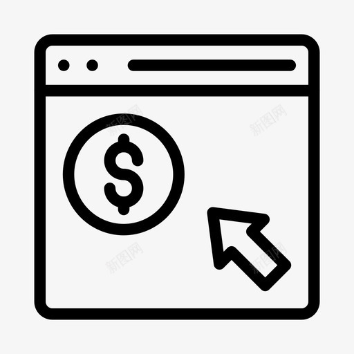 按点击付费互联网营销图标svg_新图网 https://ixintu.com 互联网 在线 按点击付费 搜索引擎优化和营销线图标 网页 营销