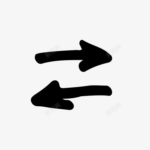 涂鸦箭头双向手写图标svg_新图网 https://ixintu.com 双向 左右 手写 涂鸦箭头 素描