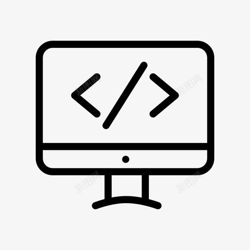 监控编码编程图标svg_新图网 https://ixintu.com 在线营销线图标第一卷 屏幕 技术 监控 编码 编程