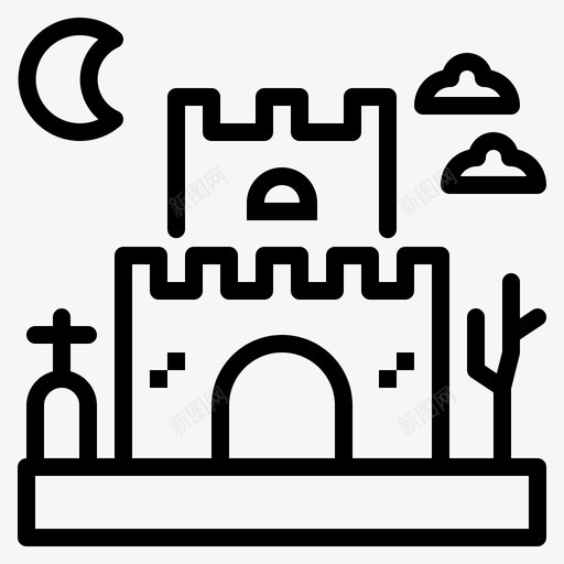 闹鬼城堡恐怖城堡幽灵图标svg_新图网 https://ixintu.com 幽灵 恐怖 恐怖城堡 游乐园图标 闹鬼城堡