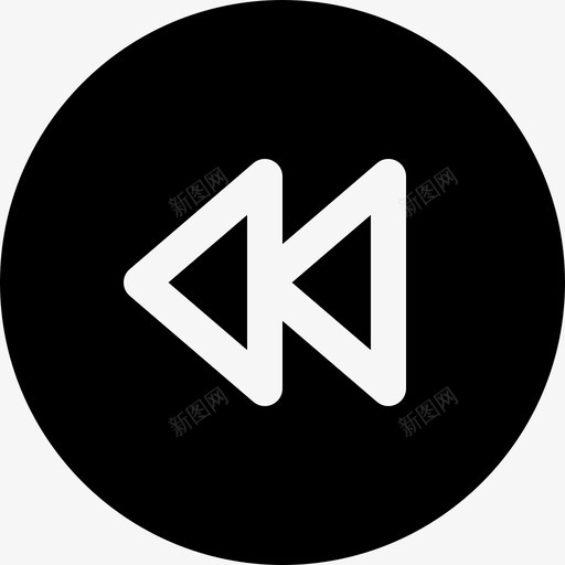 倒带后退减速图标svg_新图网 https://ixintu.com 倒带 减速 后退 电影播放器稳定