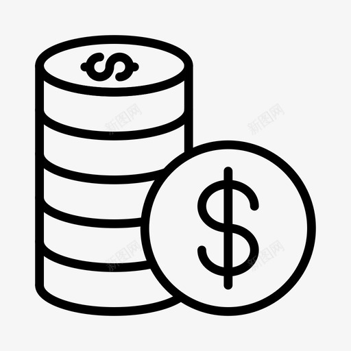 金钱现金金融图标svg_新图网 https://ixintu.com 储蓄 现金 购物 购物和电子商务线图标第一卷 金融 金钱