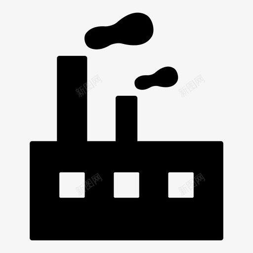 工厂工业制造厂图标svg_新图网 https://ixintu.com 2号楼 制造厂 发电厂 工业 工厂 车间