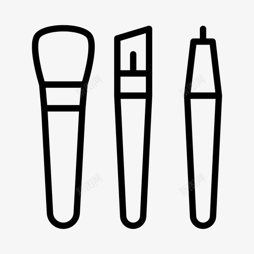 脸刷美容化妆品图标svg_新图网 https://ixintu.com 化妆 化妆品 美容 脸刷 购物 购物和电子商务线图标第一卷