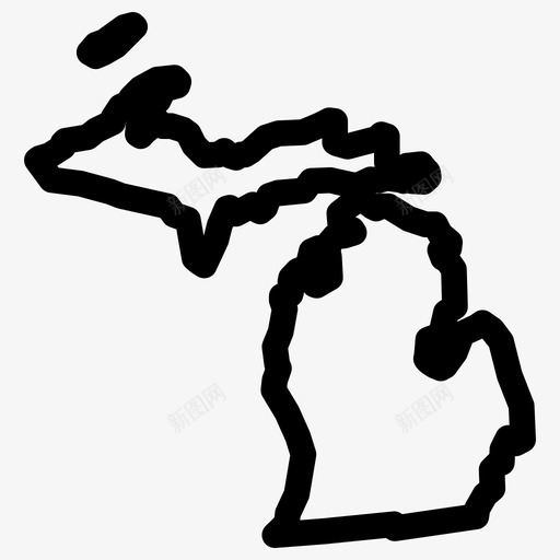 密歇根州密歇根州地图美国各州地图大纲图标svg_新图网 https://ixintu.com 密歇根州 密歇根州地图 美国各州地图大纲
