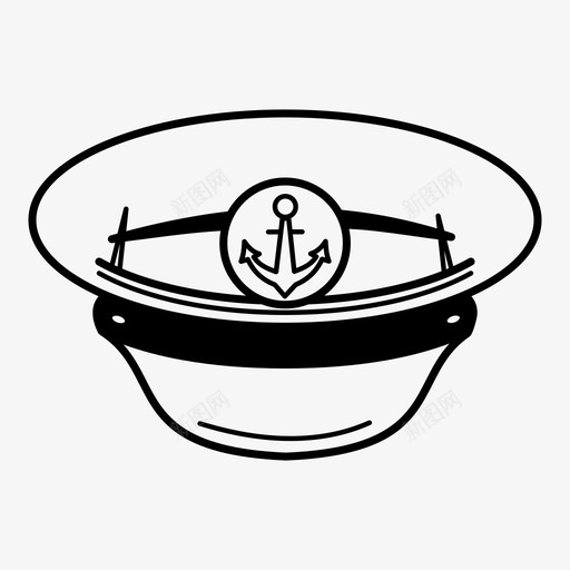 水手帽划船帽船长图标svg_新图网 https://ixintu.com 划船帽 水手 水手帽 海军帽 船长