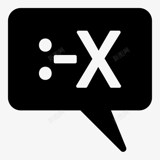 闭嘴审查表情符号图标svg_新图网 https://ixintu.com 哑巴 审查 沉默 泡泡 表情符号 谈话 闭嘴