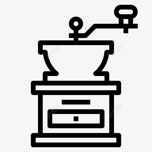 咖啡研磨机经典型手动图标svg_新图网 https://ixintu.com 咖啡研磨机 手动 经典型