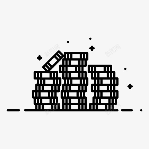 一叠硬币货币金子图标svg_新图网 https://ixintu.com 一叠硬币 中世纪的魔法 货币 金子 闪亮的