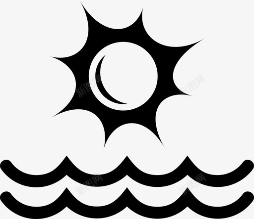 太阳海滩炎热的天气图标svg_新图网 https://ixintu.com 大海 太阳 海滩 炎热的天气