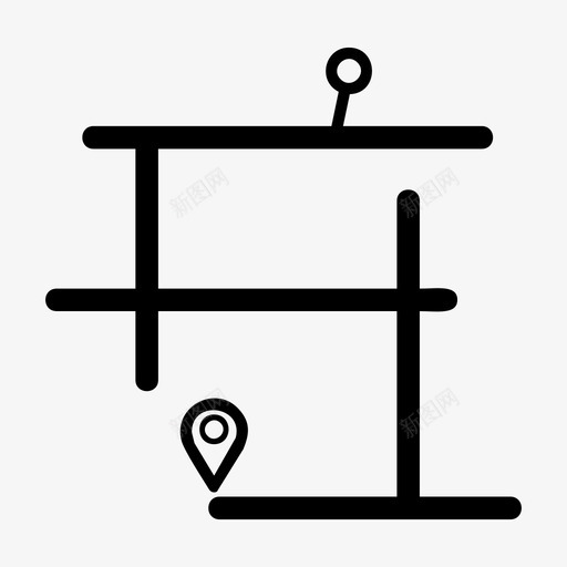 地图定位gps路线图标svg_新图网 https://ixintu.com gps 地图定位 路线