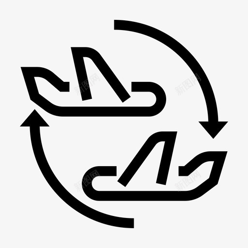 接送机场航班图标svg_新图网 https://ixintu.com 中转 中转区 接送 机场 机场标志 航班 飞机加粗
