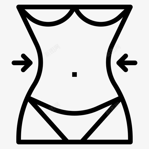 苗条身材部位图标svg_新图网 https://ixintu.com 健康 减肥 瘦身 腰围 苗条 身材 部位