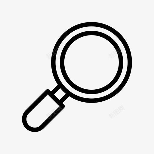 搜索查找玻璃图标svg_新图网 https://ixintu.com 办公室 办公室线图标 搜索 放大镜 查找 玻璃